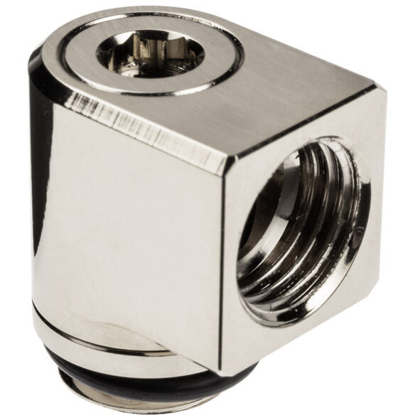 Oferte la Adaptor Racirea  Apa Torque Micro  90 Grade G1/4inch  Nichel Diametru 16.5mm  Argintiu