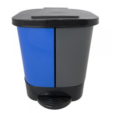 Oferte la Cos de Gunoi B-036A cu 2 Compartimente 2x20L Negru/Albastru