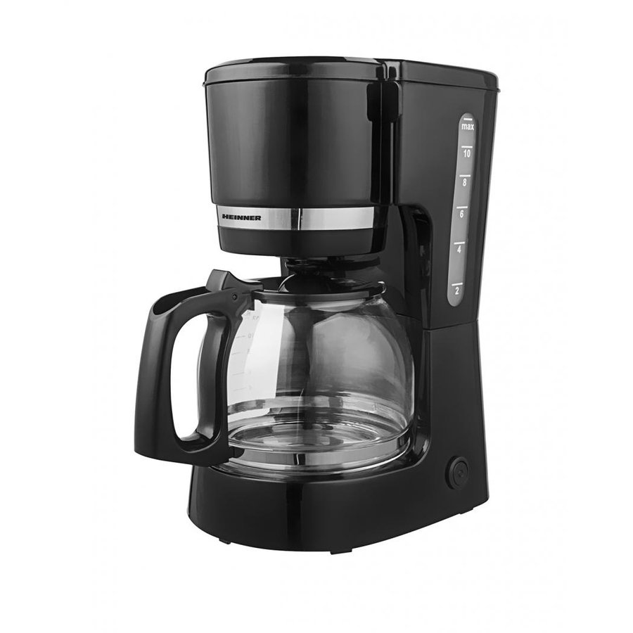 Cafetiera Heinner HCM-800BK, putere 800 W, sistem anti-picurare, functie mentinere cald, Filtru lavabil detasabil, suport filtru detasabil, pprire automata dupa 40min, indicator nivel apa, c