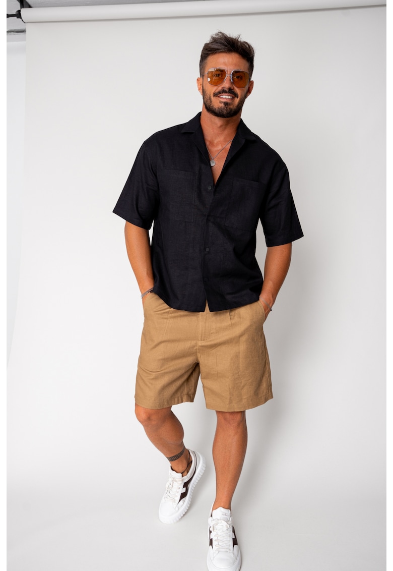 Oferte la Pantaloni scurt din IN cu nasture Beige 17665 - Bej
