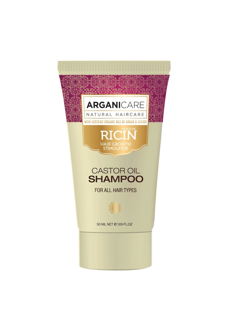 Oferte la Sampon pentru stimularea cresterii parului cu ulei de ricin pentru toate tipurile de par - travel size -  50 ml