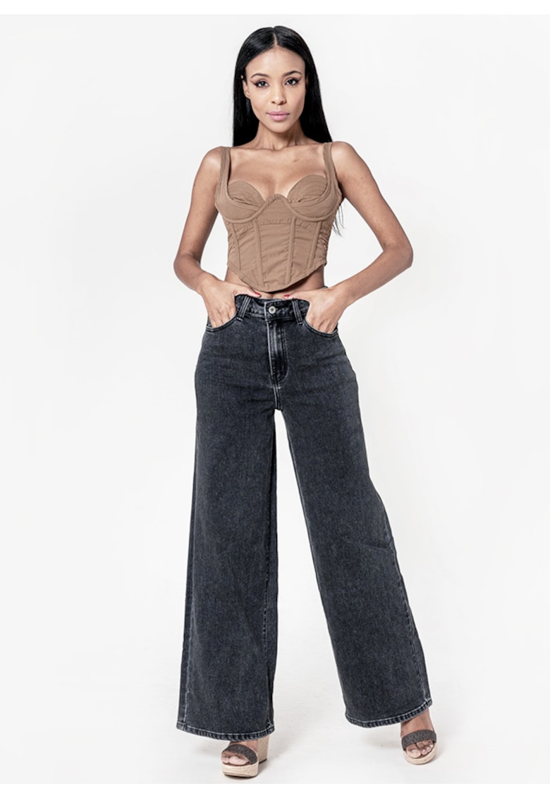 Oferte la Blugi negri dama wide leg  YY300-8 M10 17949 - Negru