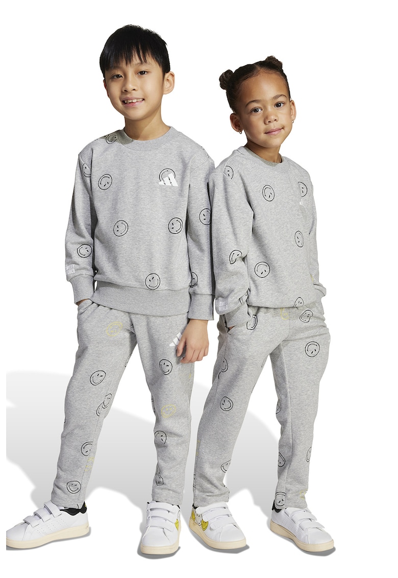 Oferte la Set de bluza de trening relaxed fit si pantaloni de trening - 2 piese - Gri deschis melange