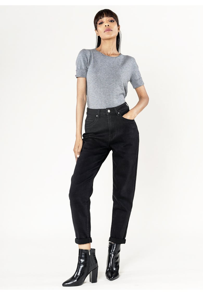 Oferte la Blugi dama Mom Fit  Negru P502-8 M10 18023 - Albastru inchis