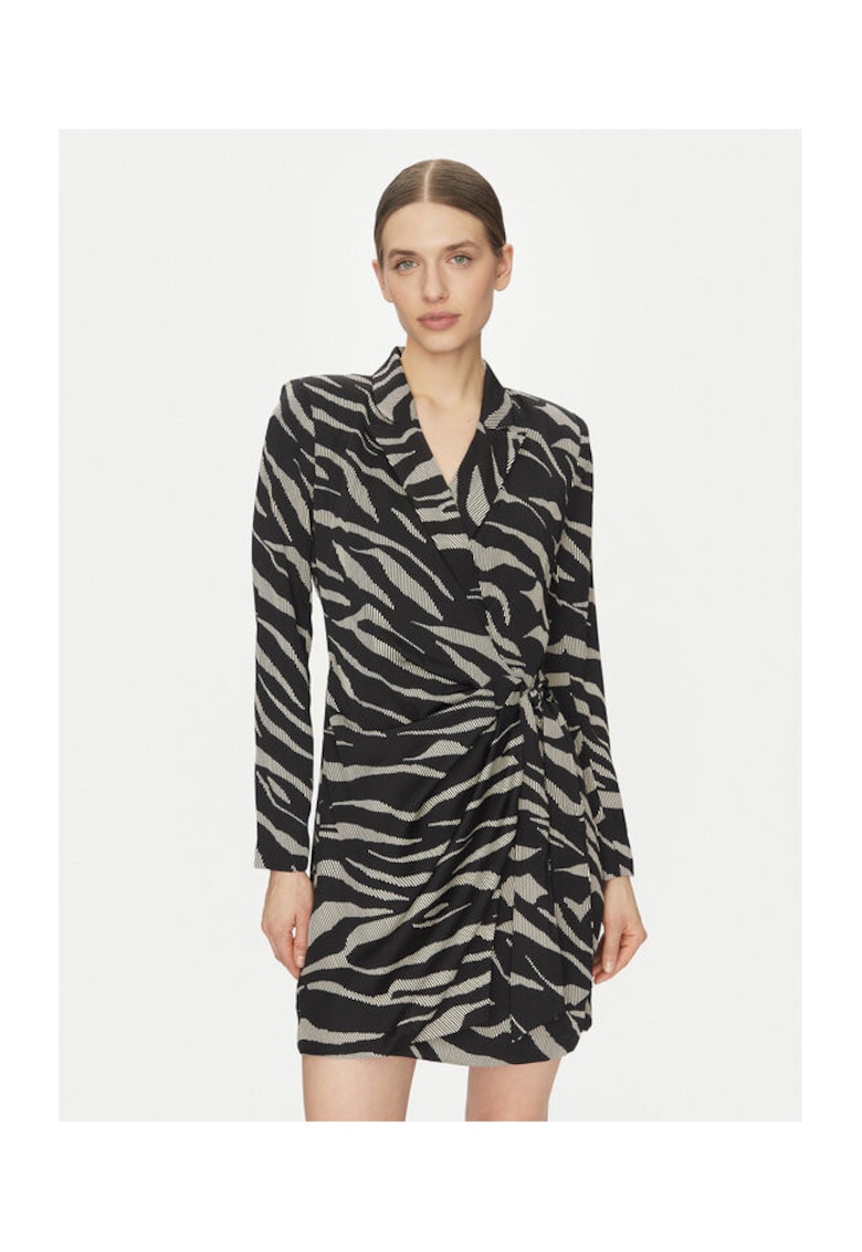 Oferte la Rochie cu imprimeu zebra - DD4J6D32 ZQO - neagra - 100% poliester - Negru/Bej