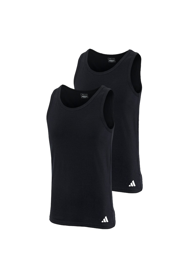 Oferte la Set de topuri slim fit cu logo - 2 piese - Negru