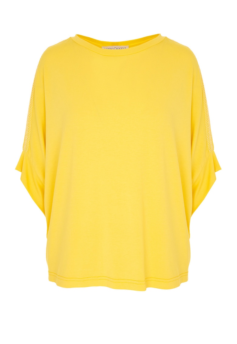 Oferte la Bluza cu slit pe spate - Galben pai