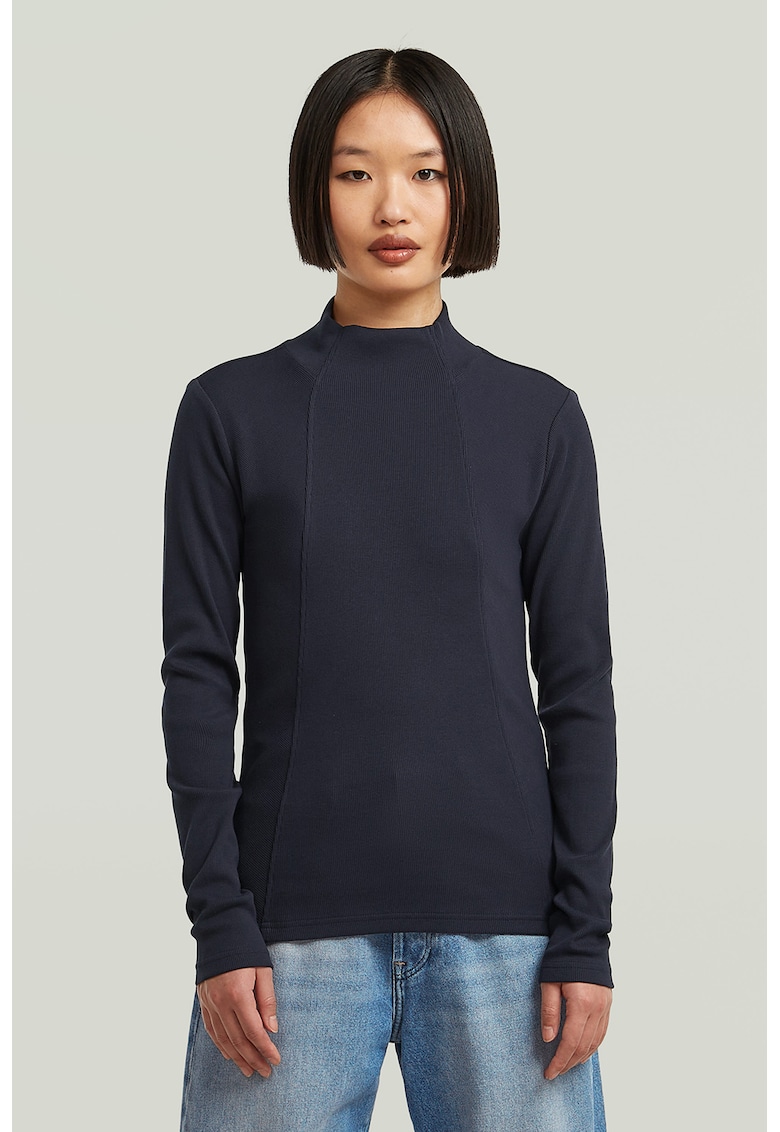Oferte la Bluza slim fit din amestec de bumbac organic - Albastru ultramarin