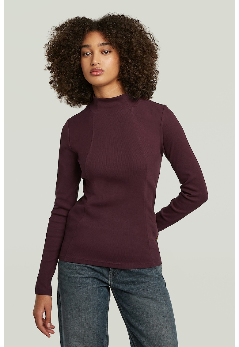 Oferte la Bluza slim fit din amestec de bumbac organic - Visiniu
