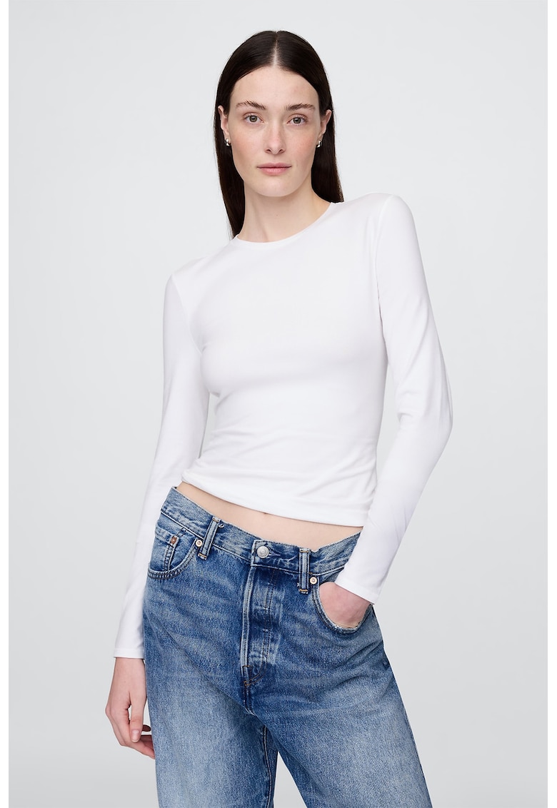 Oferte la Bluza uni slim fit - Alb