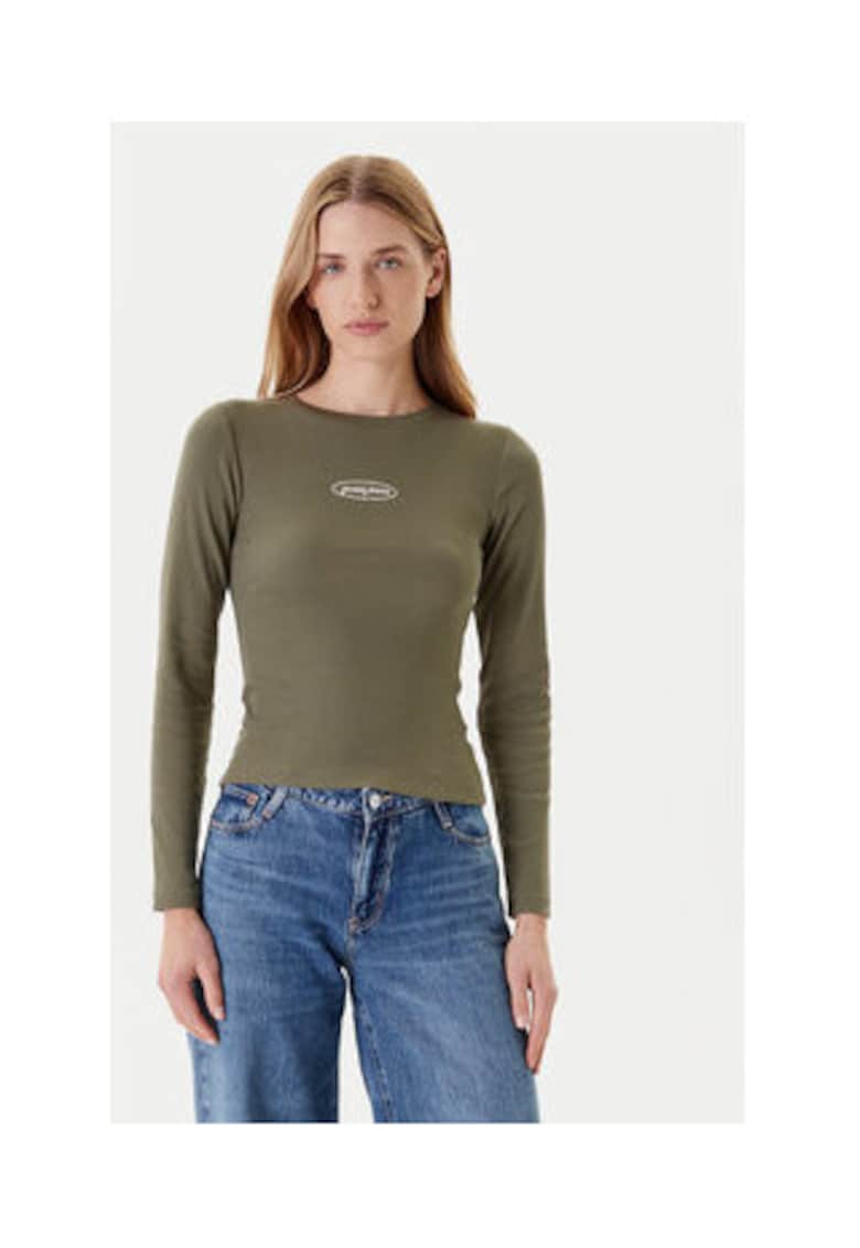 Oferte la Bluza cu decolteu la baza gatului - Kaki