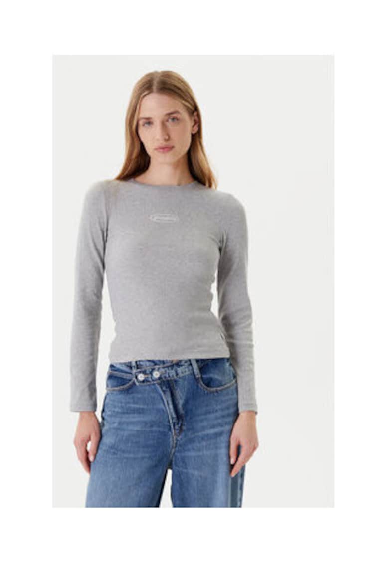 Oferte la Bluza cu decolteu la baza gatului - Gri