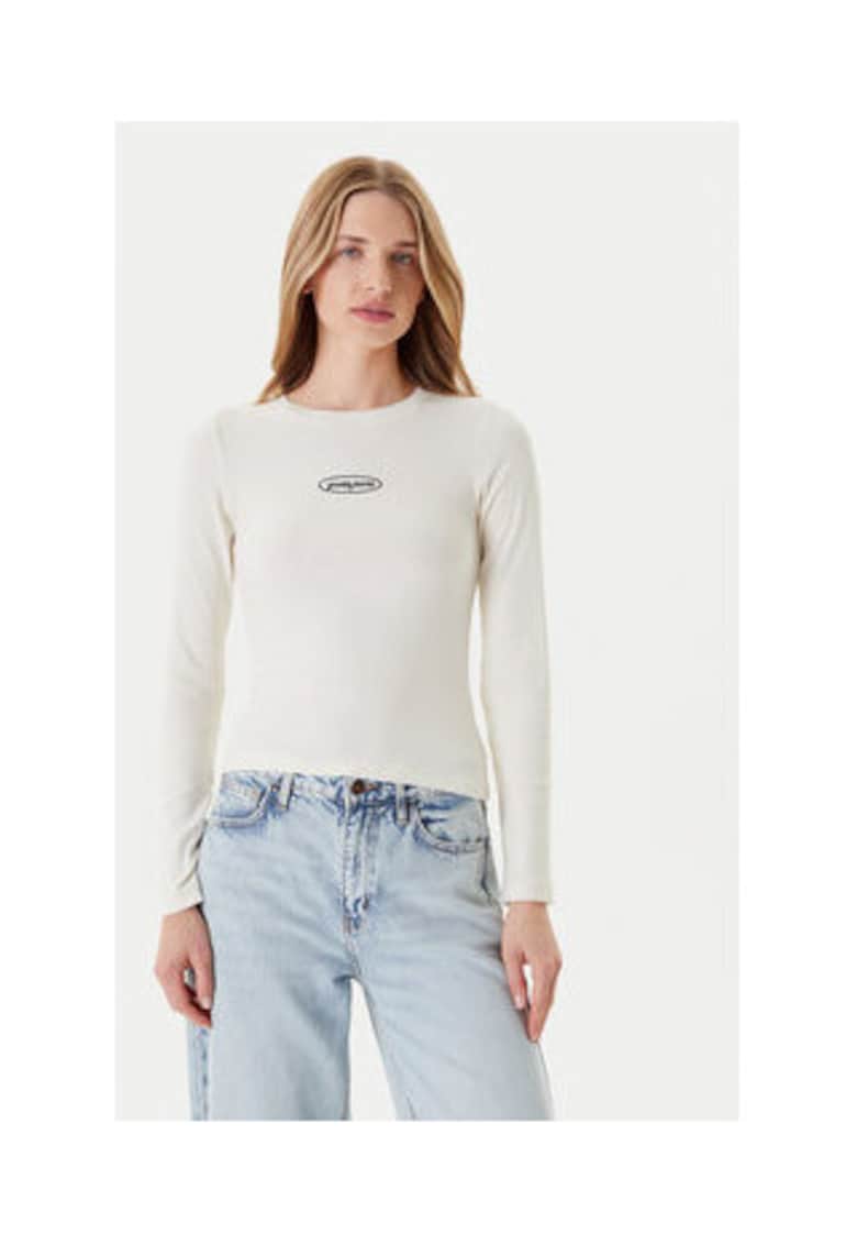 Oferte la Bluza cu decolteu la baza gatului - Ecru
