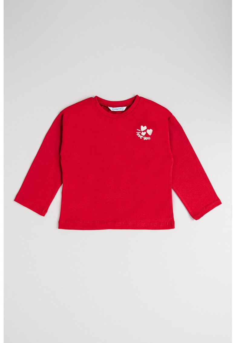 Oferte la Bluza de bumbac cu imprimeu - Rosu