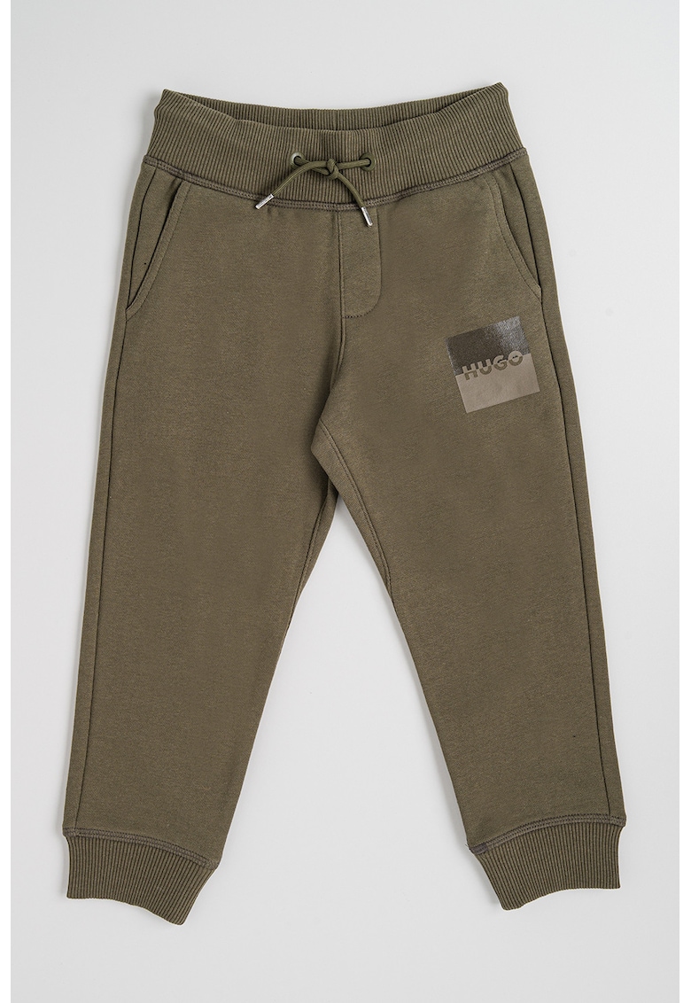 Oferte la Pantaloni de trening cu talie medie si snur - Verde sparanghel