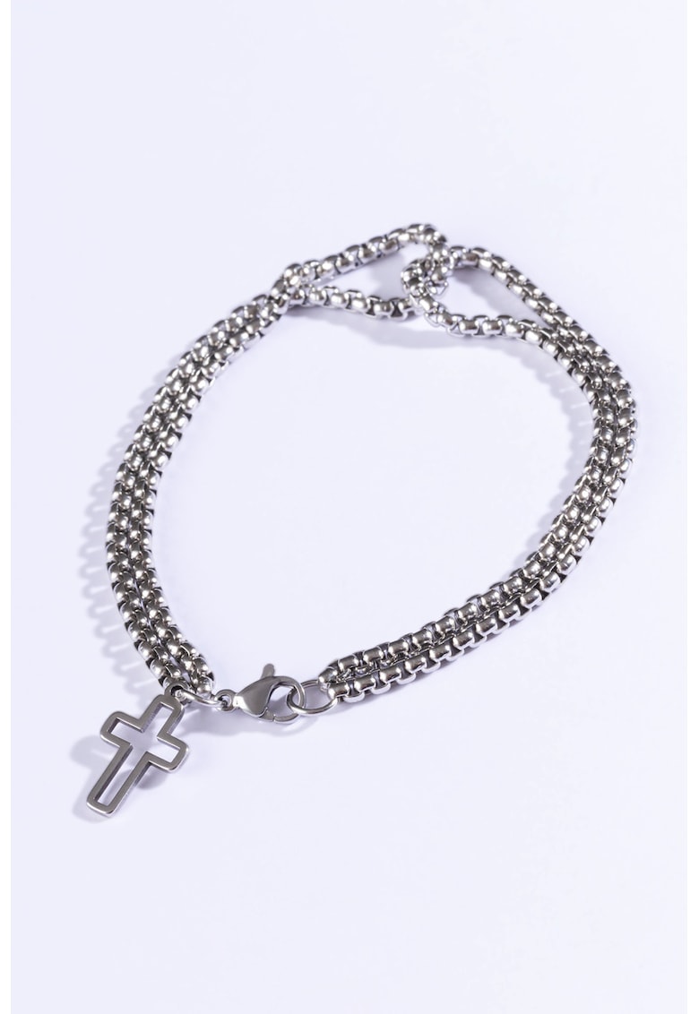 Oferte la Bratara cu talisman cruce - Argintiu