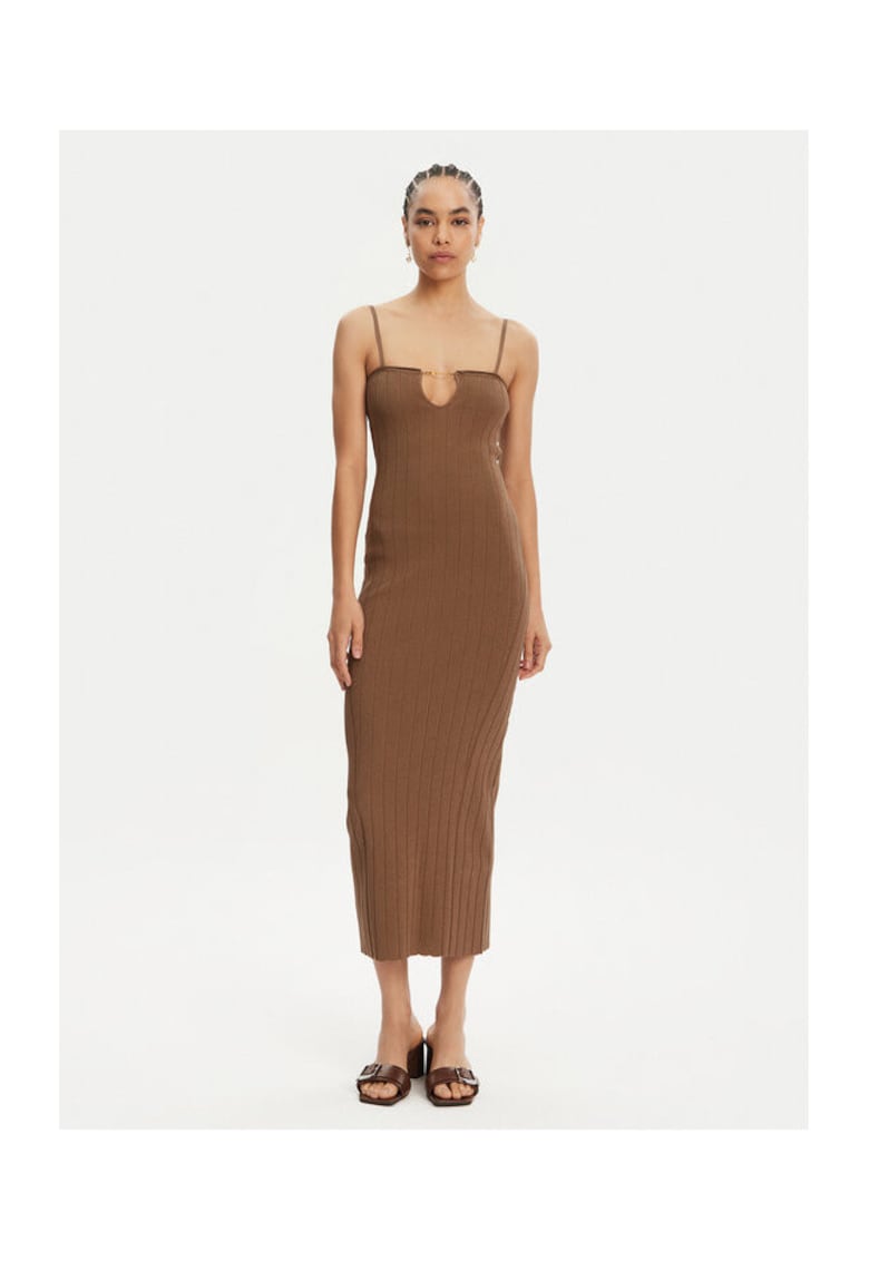 Oferte la Rochie dama  24E241KN3582355 - Viscoza/Poliester - Maro - Maro