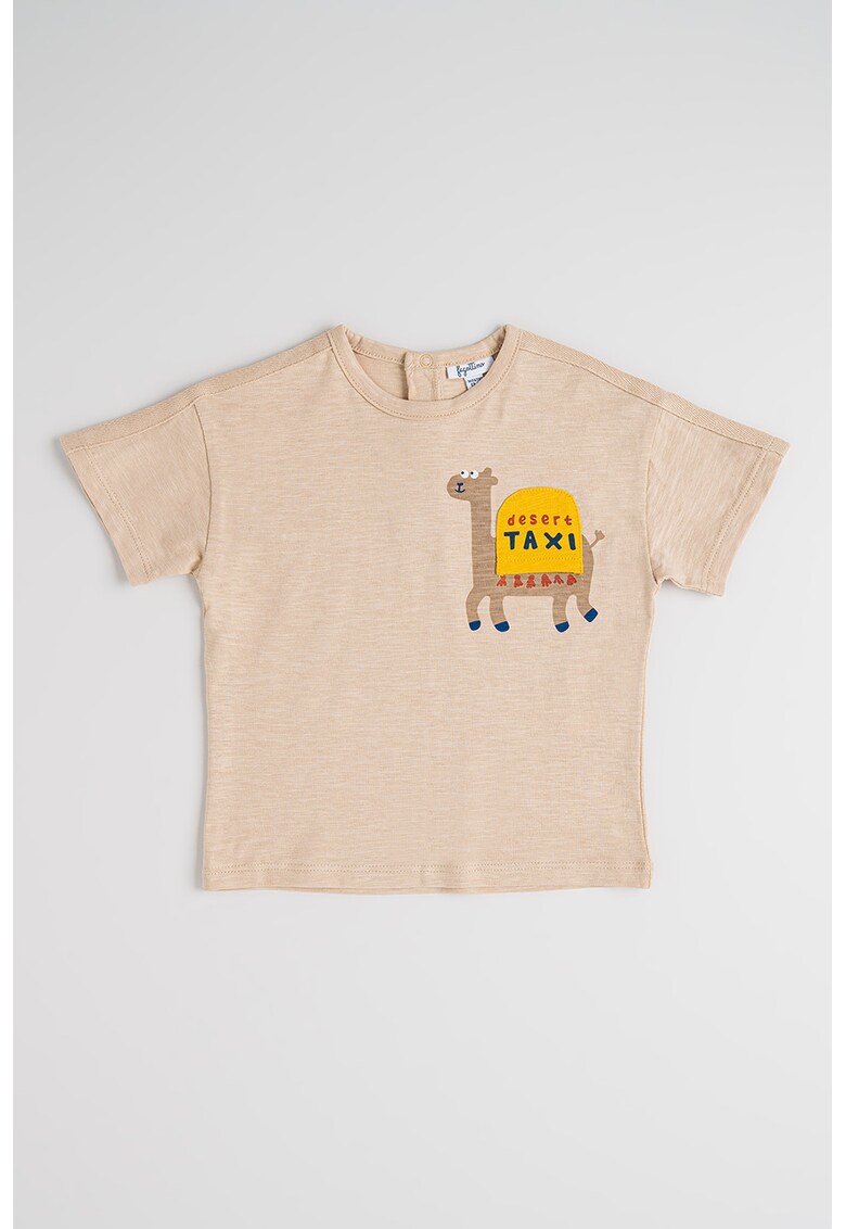 Oferte la Tricou de bumbac cu imprimeu - Maro nisip