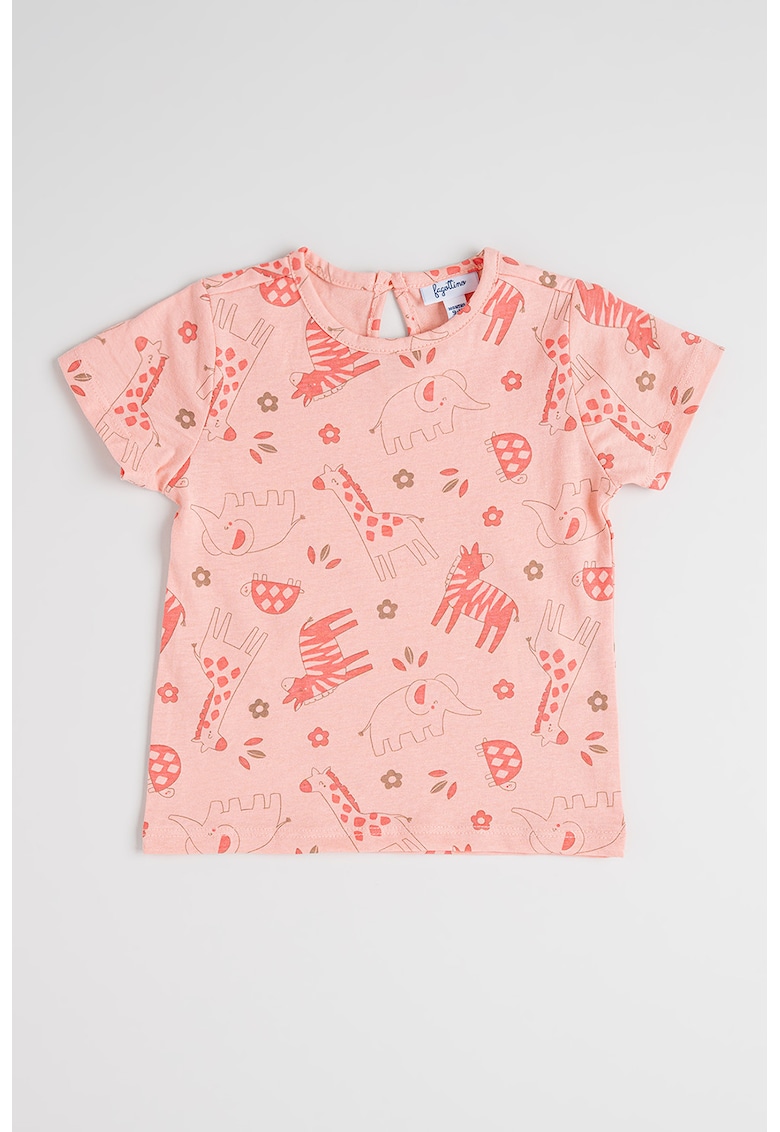 Oferte la Tricou de bumbac cu model cu animale - Roz deschis