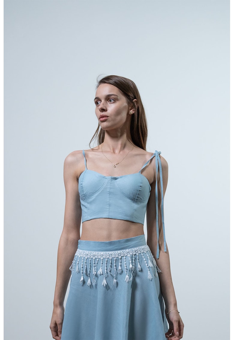 Oferte la Top crop de in - Albastru deschis