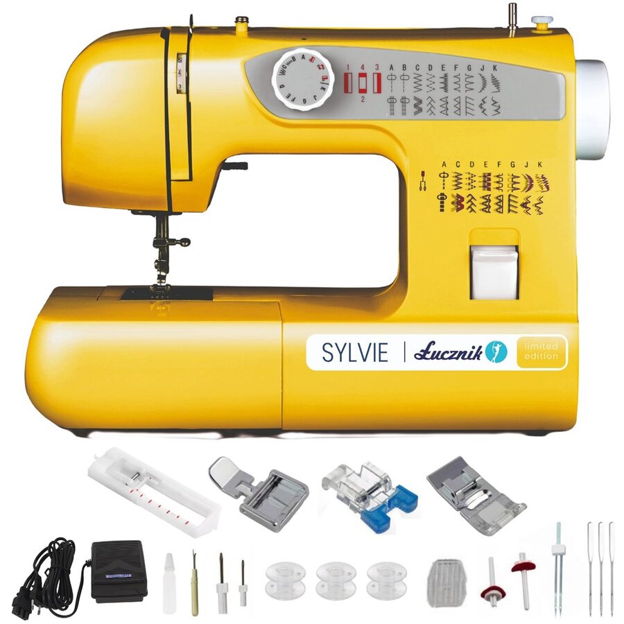 Oferte la Masina De Cusut Sylvie Semiautomata 38 Cusaturi 70W Galben