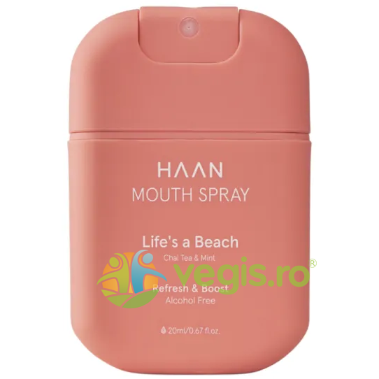 Oferte la Spray Bucal pentru Respiratie Proaspata cu Aroma de Chai Tea si Menta fara Alcool Life's a Beach 20ml