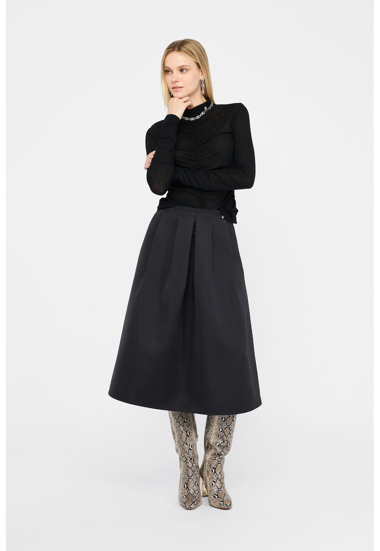 Oferte la Fusta midi evazata - Negru