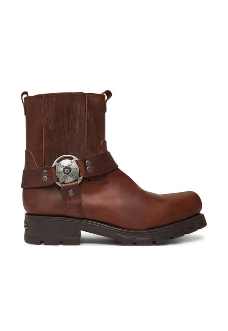 Oferte la Botine cu glezna joasa barbati  M-7605-S20 - Piele naturala - Maro - Maro