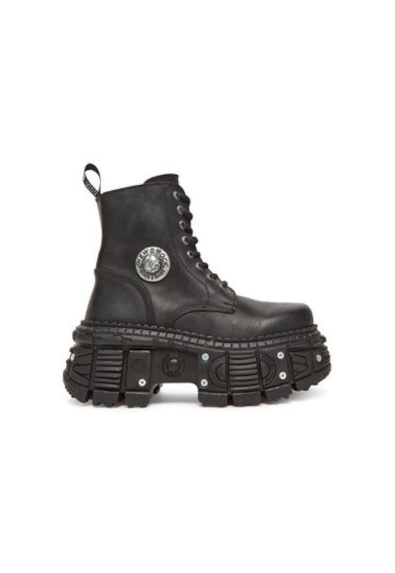 Oferte la Botine dama  M-OVERZTANK001-C1 - Piele naturala - Negru - Negru