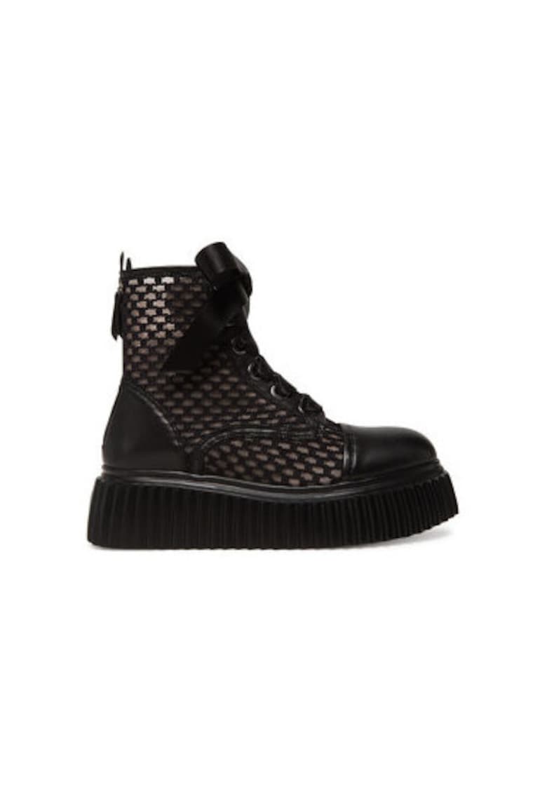 Oferte la Botine dama  D751563PGKK7760 - Piele naturala - Negru - Negru