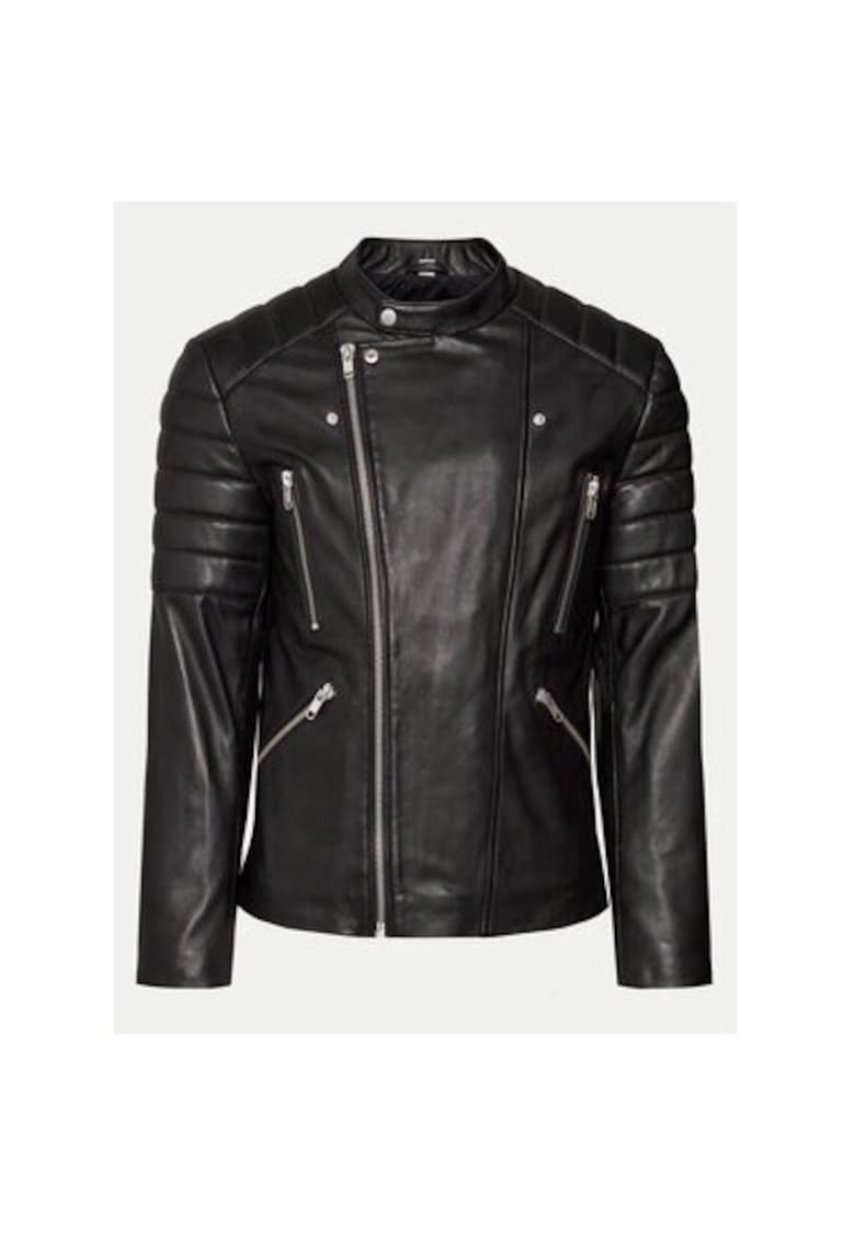 Oferte la Geaca barbati -  Piele naturala - Negru - Negru
