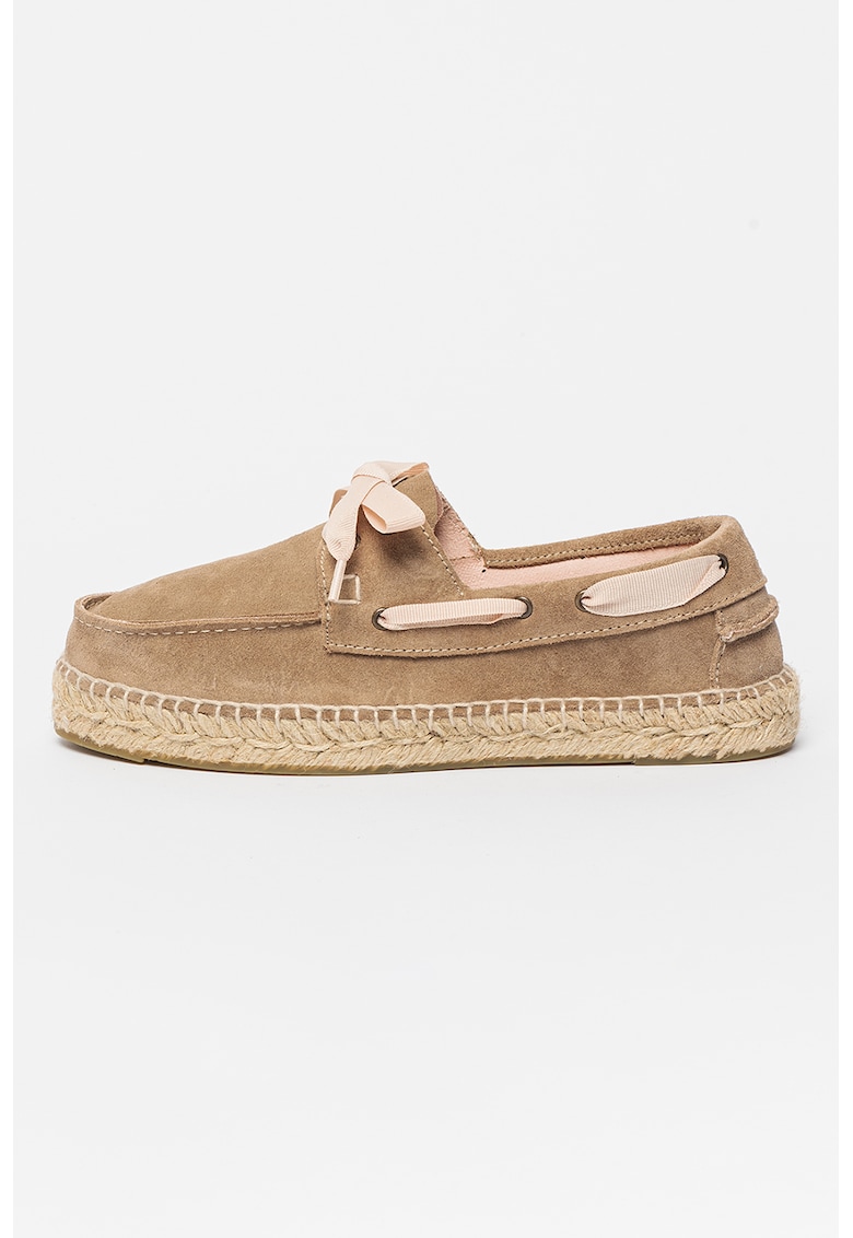 Oferte la Pantofi boat de piele intoarsa - Maro taupe deschis