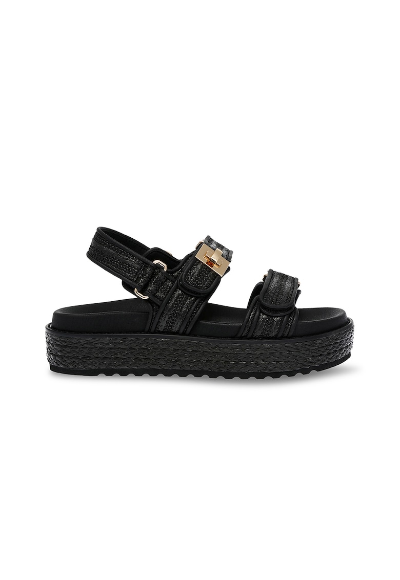 Oferte la Sandale flatform cu velcro Bigmona - Negru
