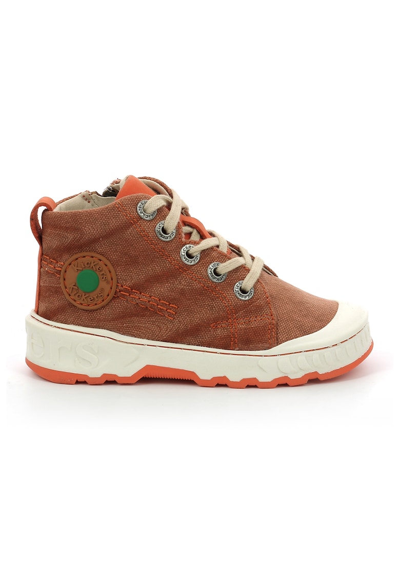 Oferte la Pantofi sport mid-high textili cu aplicatie logo - Portocaliu persan