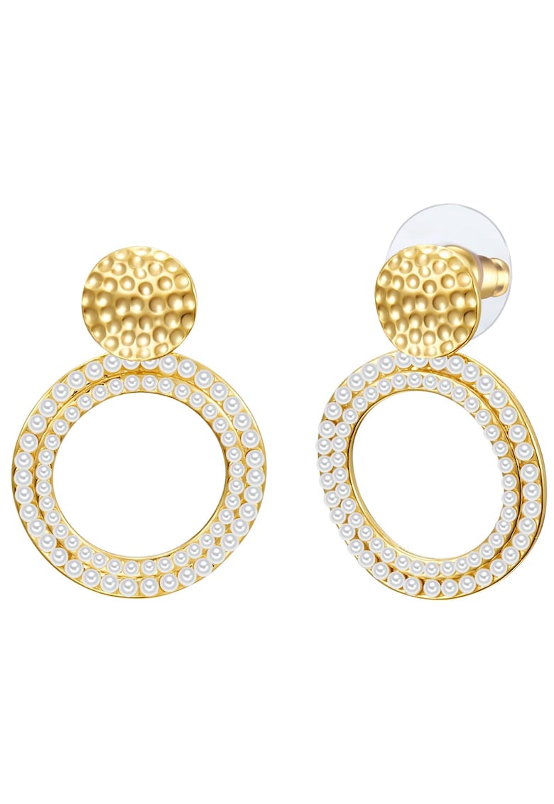Oferte la Cercei placati cu aur de 14K - cu zirconia 32097 - Auriu/Galben