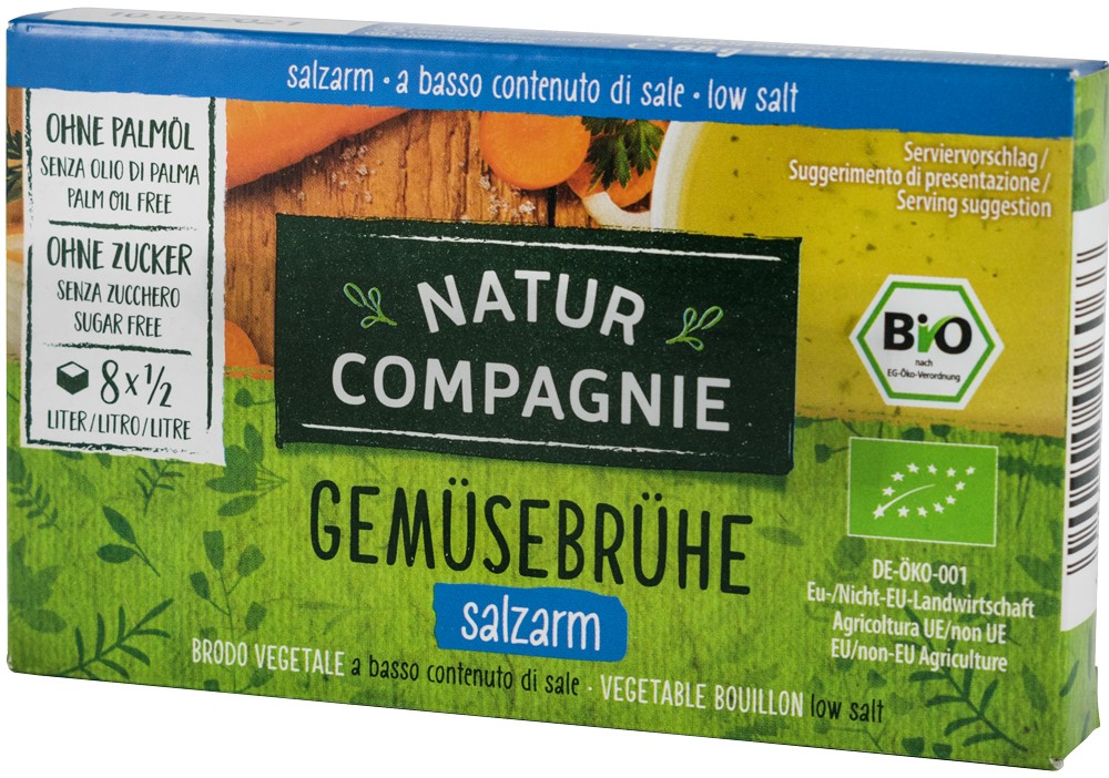 Oferte la Supa bio de legume cu putina sare, 8 cuburi Natur Compagnie