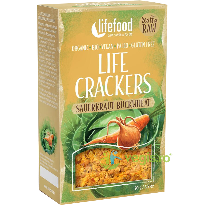 Oferte la Crackers cu Varza Murata Raw fara Gluten Ecologici/Bio 90g