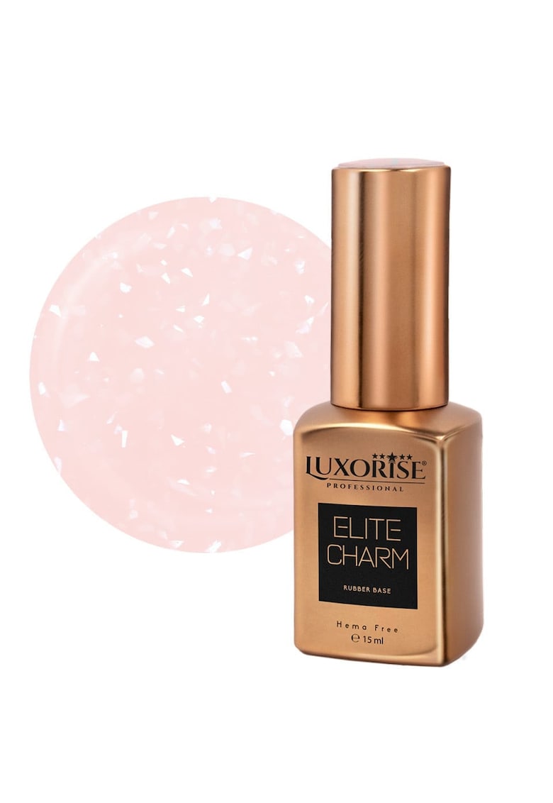 Oferte la Rubber Base Hema Free  ELITE CHARM - Salmon Sparkle 15ml