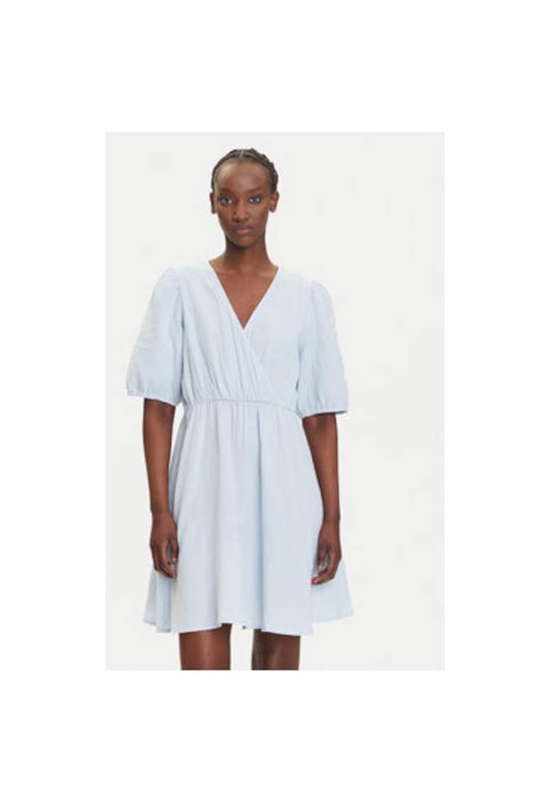 Oferte la Rochie din bumbac organic cu decolteu cache-cour - Albastru deschis