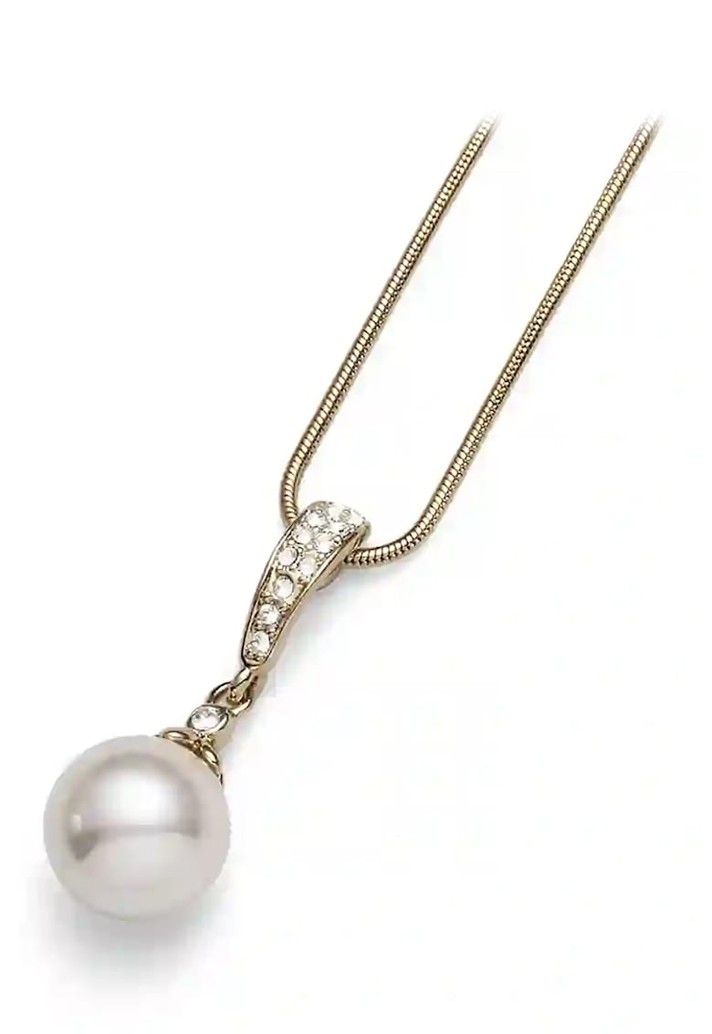 Oferte la Colier cu perla si pietre zirconia - Auriu/Alb murdar