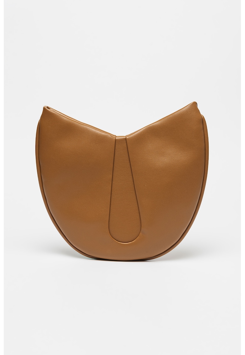 Oferte la Geanta din piele ecologica cu bareta de umar in diverse culori - Caramel - 30x39x2