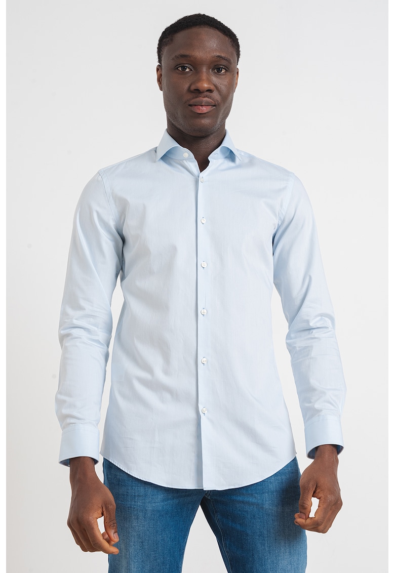 Oferte la Camasa slim fit de bumbac Kason - Albastru prafuit