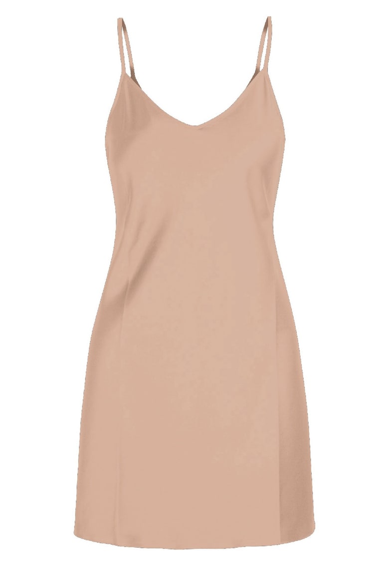Oferte la Neglijeu de satin cu decolteu in V - Bej deschis