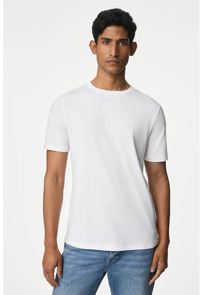 Oferte la Tricou slim-fit din bumbac - Alb