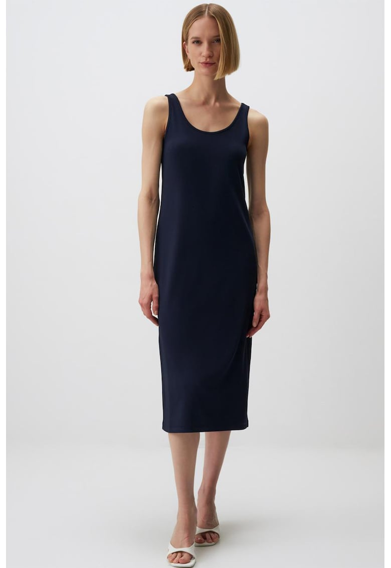 Oferte la Rochie midi cu decolteu in U - Bleumarin