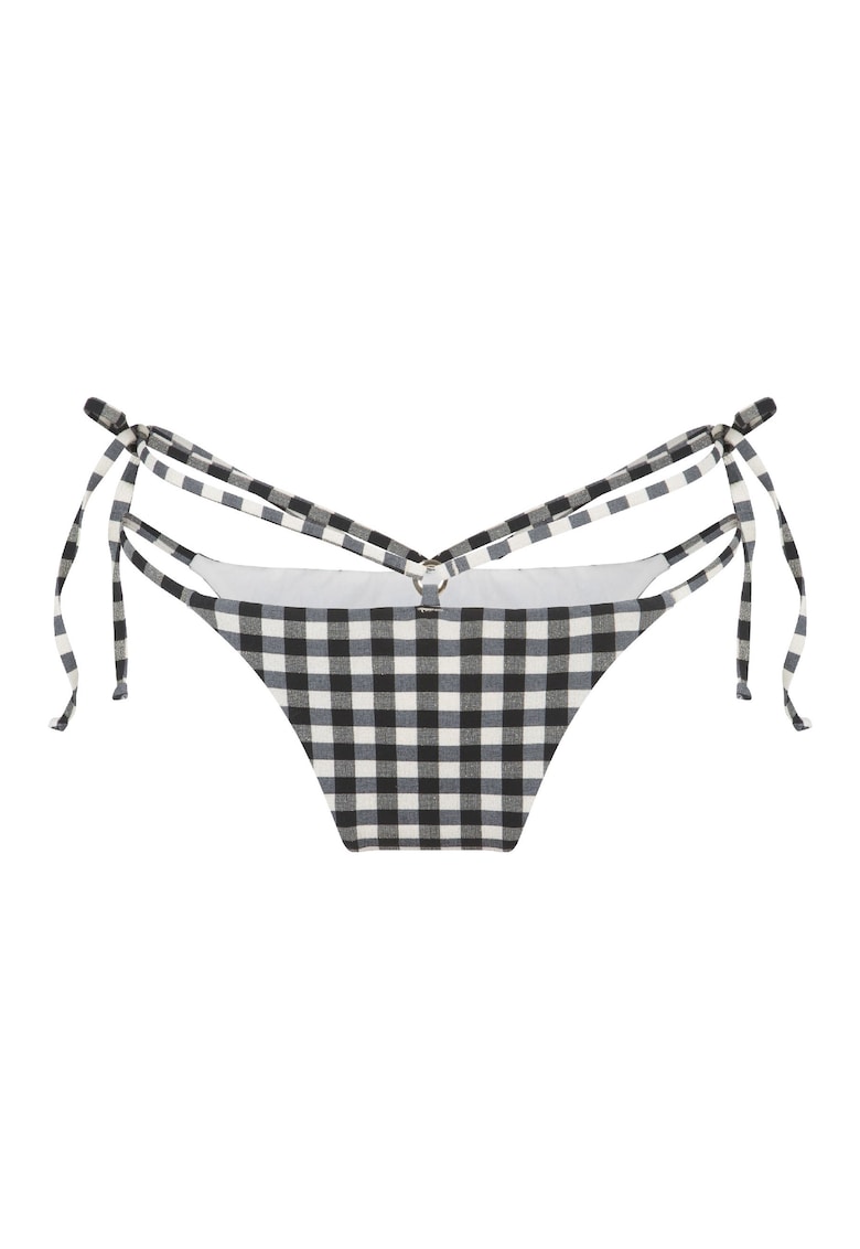 Oferte la Slip brazilian cu bretele decorative 31381 - Alb/Negru