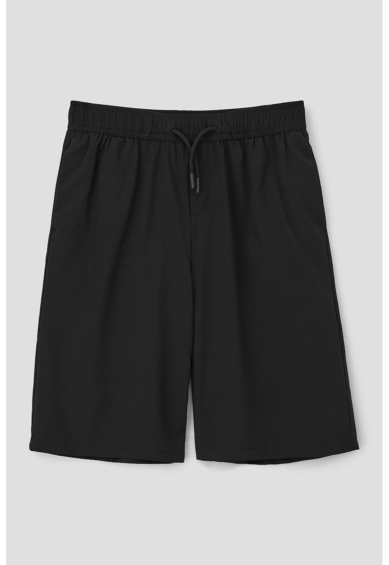 Oferte la Pantaloni scurti uni cu talie ajustabila - Negru