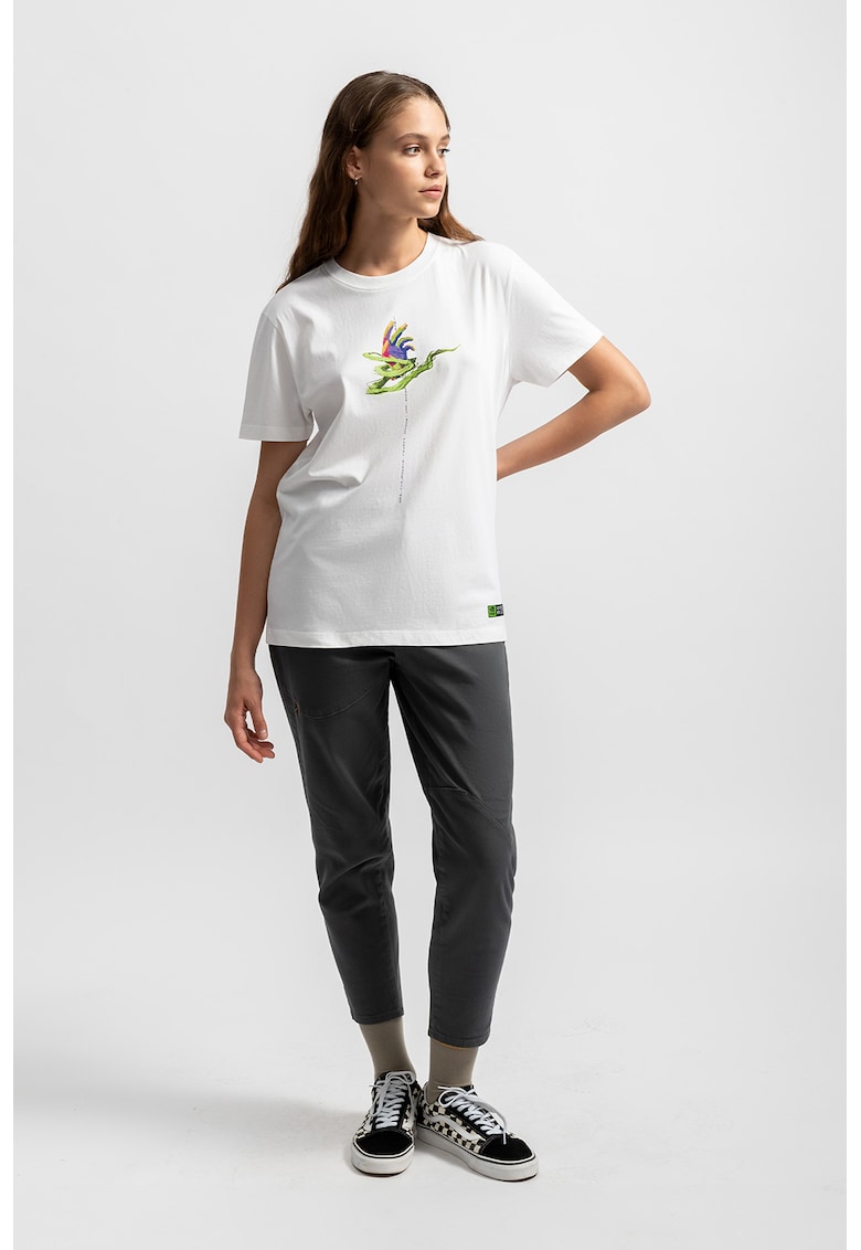 Oferte la Tricou unisex de bumbac cu imprimeu - Verde/Alb murdar