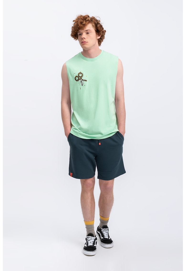 Oferte la Top unisex cu imprimeu grafic - Verde menta