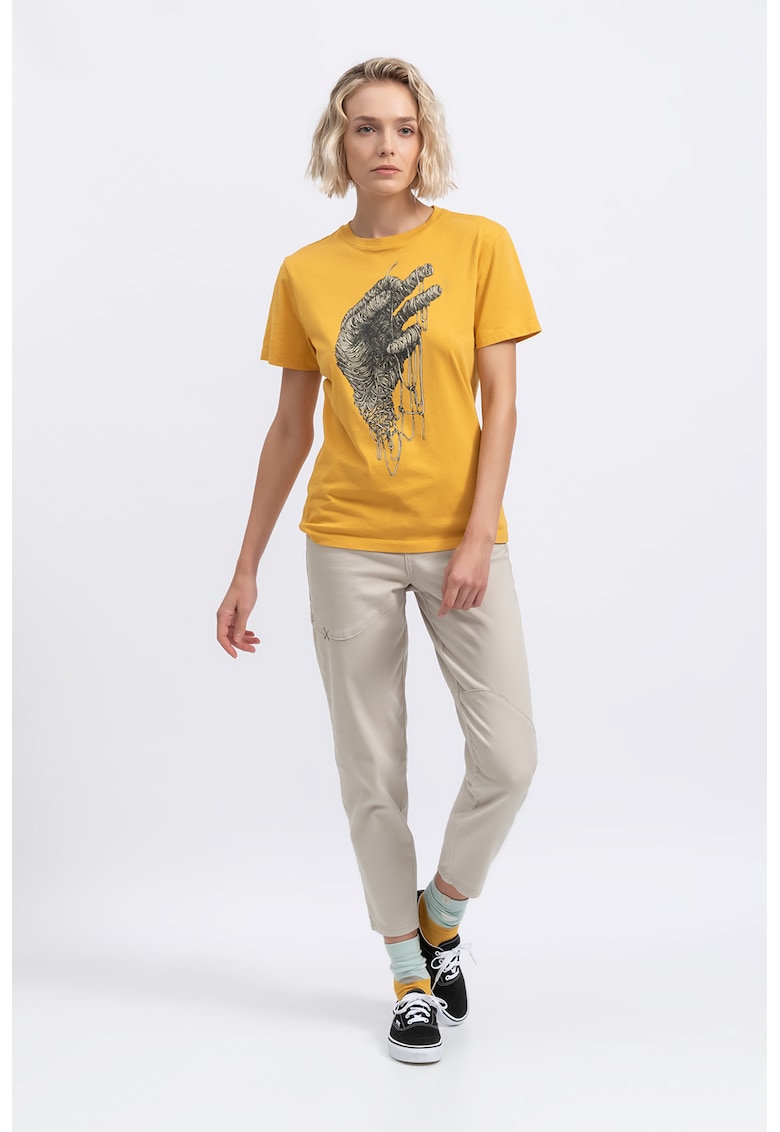Oferte la Tricou unisex cu imprimeu grafic - Negru/Galben sofran